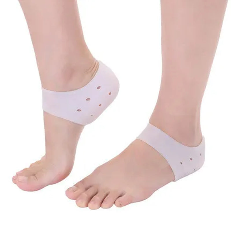 2Pcs Silicone Feet Care Socks Moisturizing Gel Heel Thin Socks with Hole Cracked Foot Skin Care Protectors Foot Pedicure Tools