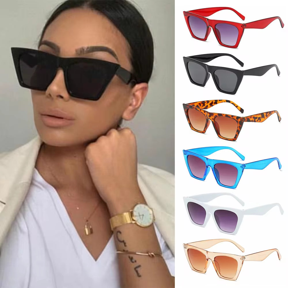 1 PC Car Motor Oversized Square Sunglasses for Women and Men UV Protection Eyeglasses Retro Big Frame Sun Glasses Fashion Shades